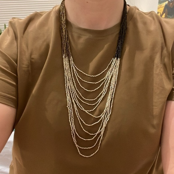 Jewelry - Silver and bronze beaded layered necklace
